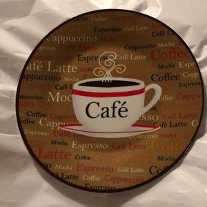 Trisa Cafe ‘ Latte Cappuccino Mocha Espresso Coffee Lover Decor’ 8” Lunch Plate